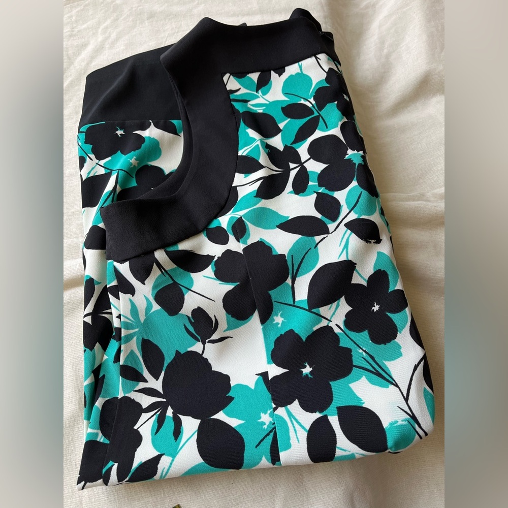 Jessica Howard Dress - Floral Print - Teal, Black and White - size 18W - Picture 14 of 15